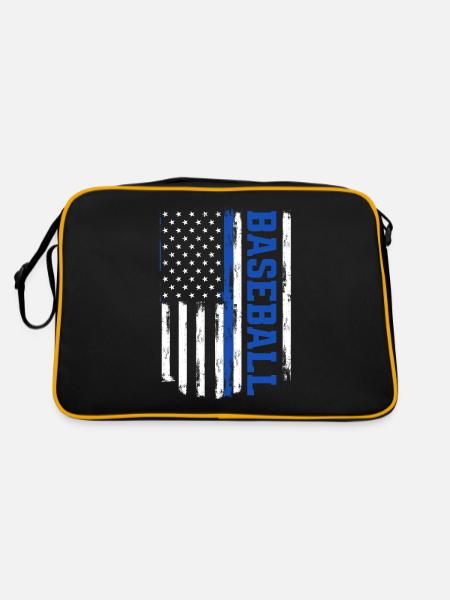 Lustiger Baseball - Retro Tasche - Schwarz/Gold - Hinten