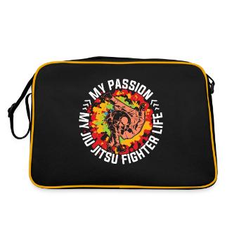 Jiu Jitsu Fighter Ma Passion Mes Arts Martiaux Mixtes - Sac Retro - noir/or - Dos