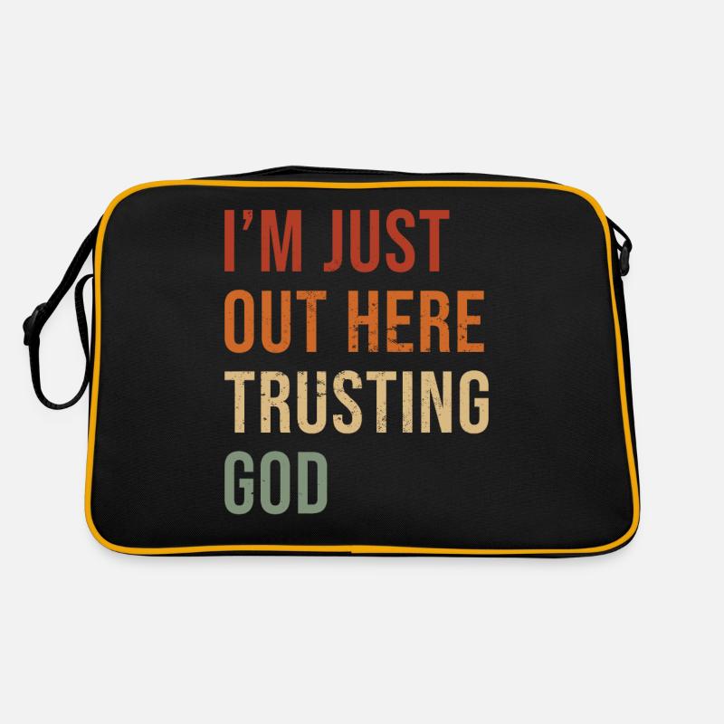 I´m Just Out Here Trusting God Inspiring Jesus - Retro Bag - black/gold
