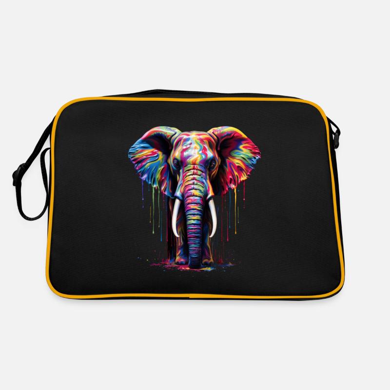Éléphant arc-en-ciel Sac Retro