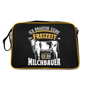 agriculteur, producteur laitier, éleveur de vaches, disant - Sac Retro - noir/or - Dos
