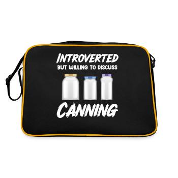 Introverted, but willing to talk about the - Retro Bag - black/gold - Back