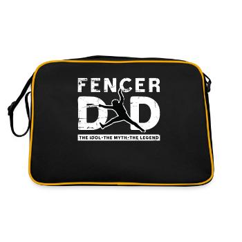 Papa escrimeur L’idole Le mythe Le combattant à l’épée - Sac Retro - noir/or - Dos