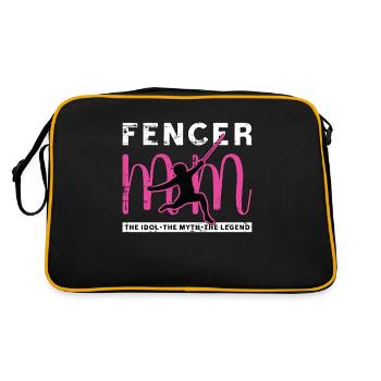 Fencer Mom The Idol The Myth The Legend Fencing - Retro Tasche - Schwarz/Gold - Hinten