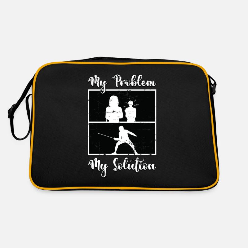 Fencer My Problem My Solution Pictogram Mom Dad Retro Tasche