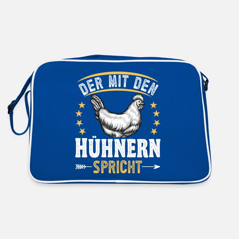 Hühnerbauer Huhn Der mit den Hühnern spricht Retro Tasche