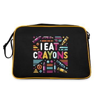 I Eat Crayons 9 - Retro Tasche - Schwarz/Gold - Hinten