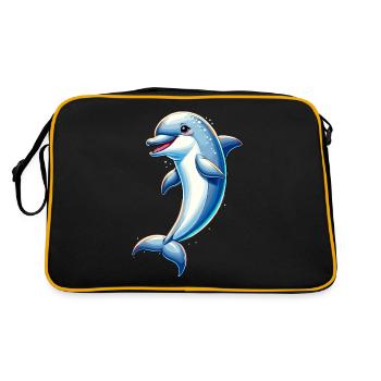 Dolphin Ocean - Retro Bag - black/gold - Back