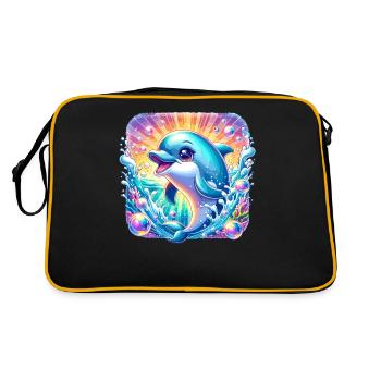 Dolphin Ocean - Retro Bag - black/gold - Back