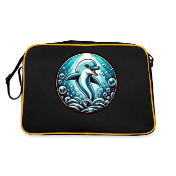 Dolphin Ocean - Retro Bag - black/gold - Back