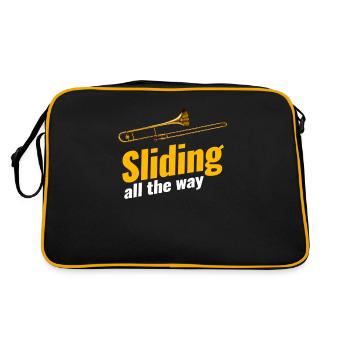 Glide All the Way Trombonist Musician Bassist - Retro Bag - black/gold - Back