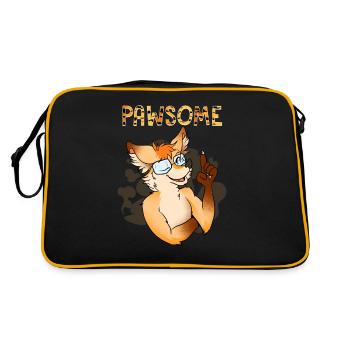 Pawsome I Furry Fandom Cospaly - Retro Bag - black/gold - Back
