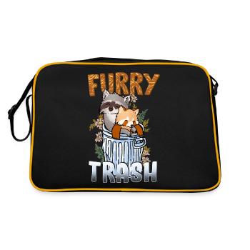Furry Trash I Furries Convention I Anime Cosplay - Retro Bag - black/gold - Back