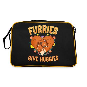 Furries give Huggies I Furry Fandom I Cosplay - Retro Bag - black/gold - Back