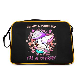 I'm not a plush toy I'm a Furry I Furries Fandom - Retro Bag - black/gold - Back