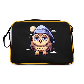 Hibou endormi NIght Hibou mignon - Sac Retro - noir/or - Dos