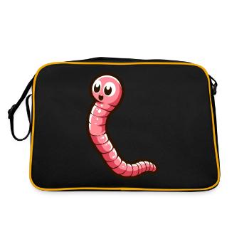 Earthearthworm Personnage de dessin animé drôle - Sac Retro - noir/or - Dos