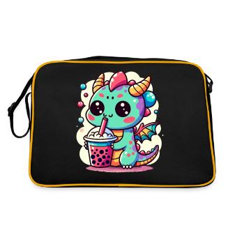 Boba Tea Dragon Kawaii - Retro Bag - black/gold - Back