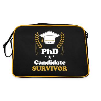Doctorant, Survivant, Doctorat, Master, - Sac Retro - noir/or - Dos