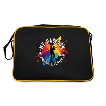 Joueur de Paintball Ma Passion Mon Paintballer Airsoft - Sac Retro - noir/or - Dos