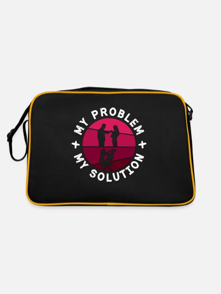 Krav Maga Fighter Mon Problème Mon Pictogramme Maman Papa - Sac Retro - noir/or