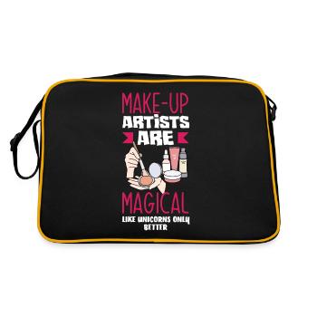 Lustiges Make Up Artist Maskenbildner Geschenk - Retro Tasche - Schwarz/Gold - Hinten