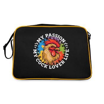 Amoureux De La Bite Ma Passion Mon Amant De La Bite Animal De La Ferme - Sac Retro - noir/or - Dos