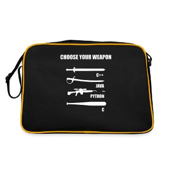 Funny developer IT theme for computer scientist - Retro Bag - black/gold - Back