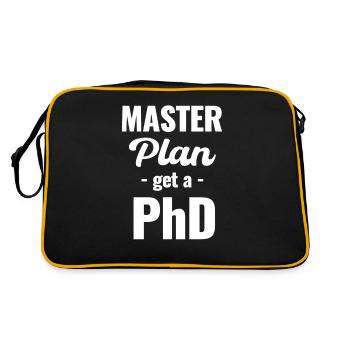 Masterplan Promovieren Promovieren Masters - Retro Tasche - Schwarz/Gold - Hinten