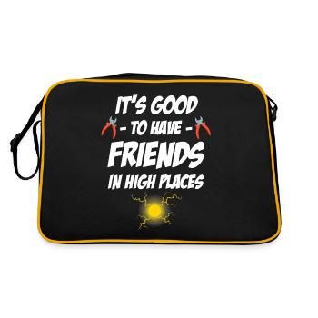 It's good to have friends in high positions. - Retro Bag - black/gold - Back