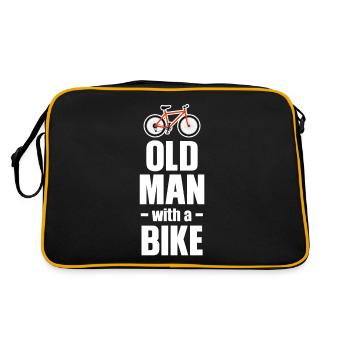 Vieil homme avec un grand-père cycliste à vélo - Sac Retro - noir/or - Dos