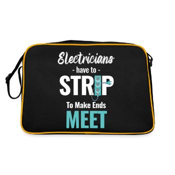 Electricians have to move out to make ends meet - Retro Bag - black/gold - Back