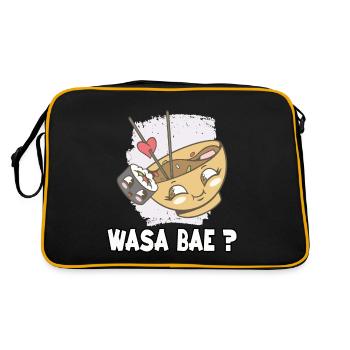 Kawaii Sushi-Liebhaber Motiv für Sushi-Fans Ramen - Retro Tasche - Schwarz/Gold - Hinten