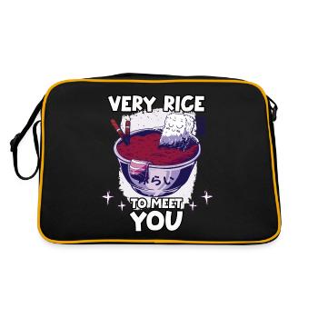 Cute sushi motif nigiri men and women - Retro Bag - black/gold - Back