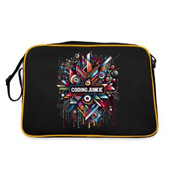 Coding Junkie 10 - Retro Tasche - Schwarz/Gold - Hinten