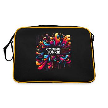 Coding Junkie 12 - Retro Tasche - Schwarz/Gold - Hinten