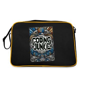 Coding Junkie 14 - Retro Tasche - Schwarz/Gold - Hinten