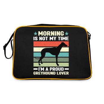 Greyhound Lover Morning Is Not My Time Dog Owner - Retro Bag - black/gold - Back