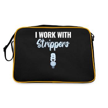 I work with strippers, funny - Retro Bag - black/gold - Back