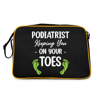 Podologue gardant leurs pieds Vraie Pédicure Mignonne - Sac Retro - noir/or - Dos