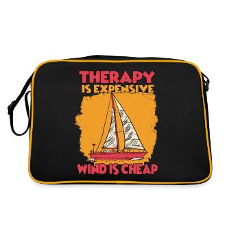 sail captain sail hobby yacht sailor - Retro Bag - black/gold - Back