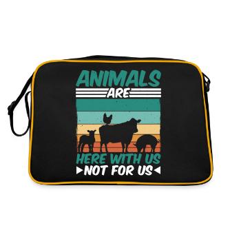 Animals Are Here With Us Not For Us - Retro Bag - black/gold - Back