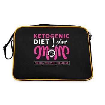 Ketogenic Diet Lover Mom The Idol The Low Carb - Retro Tasche - Schwarz/Gold - Hinten