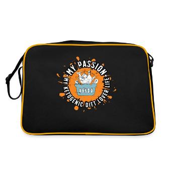 Ketogenic Diet Lover My Passion My Low Carb Diet - Retro Tasche - Schwarz/Gold - Hinten