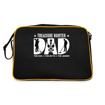 Treasure Hunter Dad The Idol The Metal Detector - Retro Tasche - Schwarz/Gold - Hinten