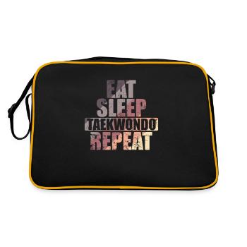 Eat Sleep Taekwondo Repeat Martial Arts - Retro Bag - black/gold - Back