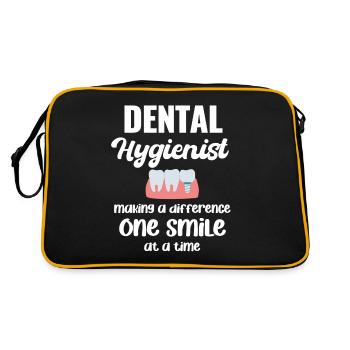 Dental Hygienist Makes a Difference - Retro Bag - black/gold - Back