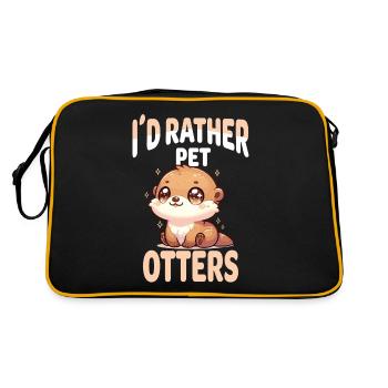 Adorable loutre oeuvre parfaite pour loutre mignonne - Sac Retro - noir/or - Dos