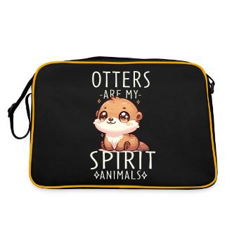 Illustration de loutre mignonne parfaite pour la loutre - Sac Retro - noir/or - Dos