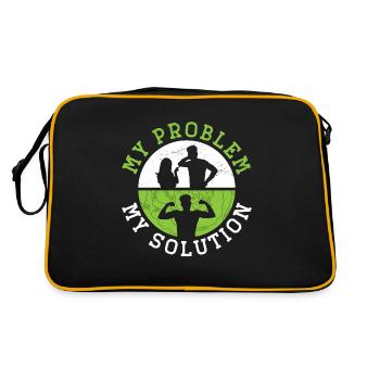 Low Carb Diet Lover My Problem My Pictogram Dad - Retro Tasche - Schwarz/Gold - Hinten